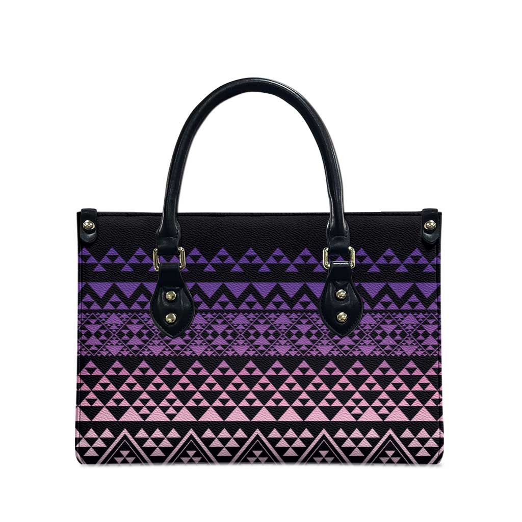 Maori Niho Taniwha Te Wheiao Leather Bag Waiporoporo - Polynesian Pride