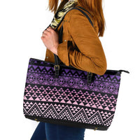 Maori Niho Taniwha Te Wheiao Leather Tote Bag Waiporoporo - Polynesian Pride