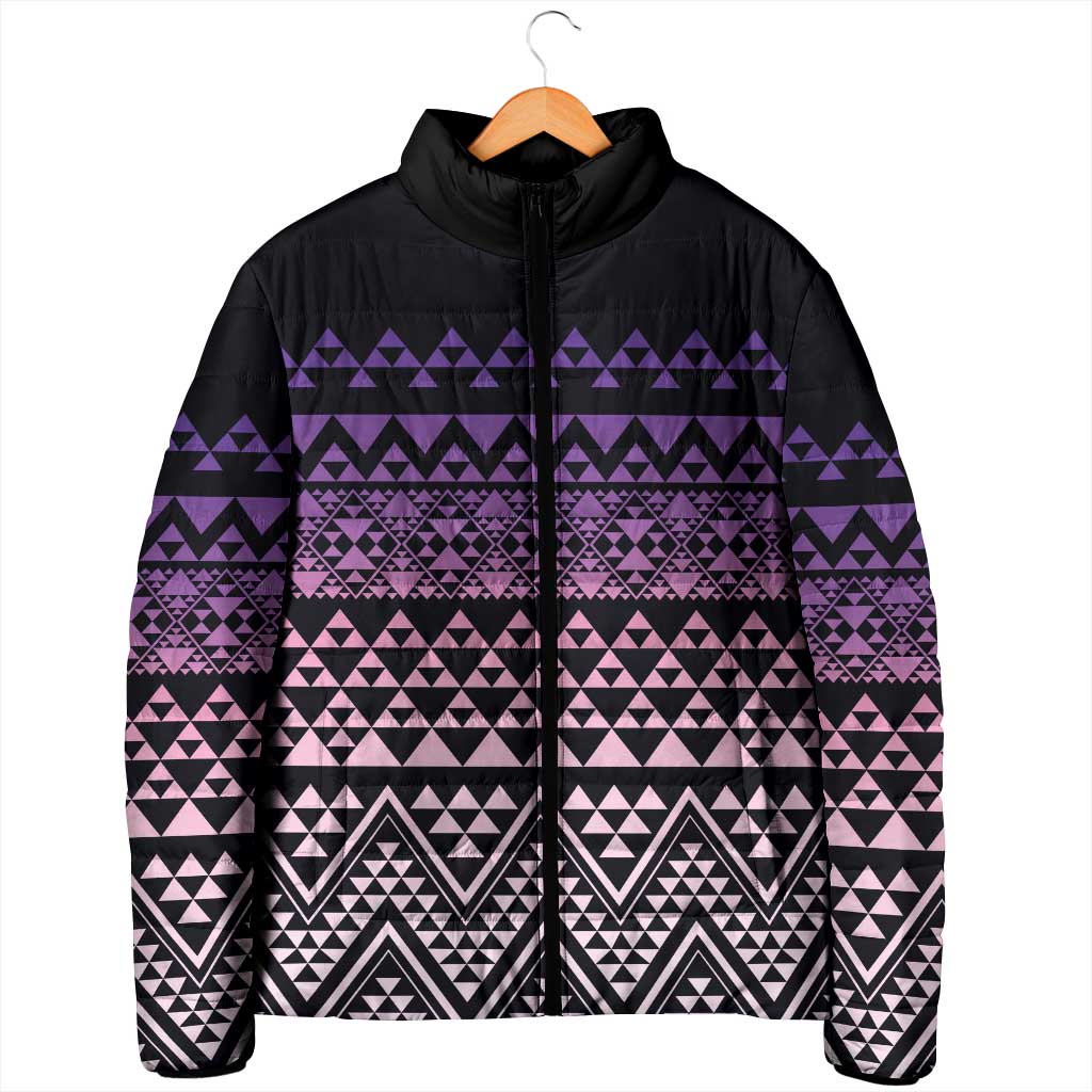 Maori Niho Taniwha Te Wheiao Padded Jacket Waiporoporo - Polynesian Pride
