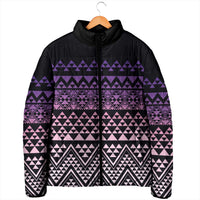 Maori Niho Taniwha Te Wheiao Padded Jacket Waiporoporo - Polynesian Pride
