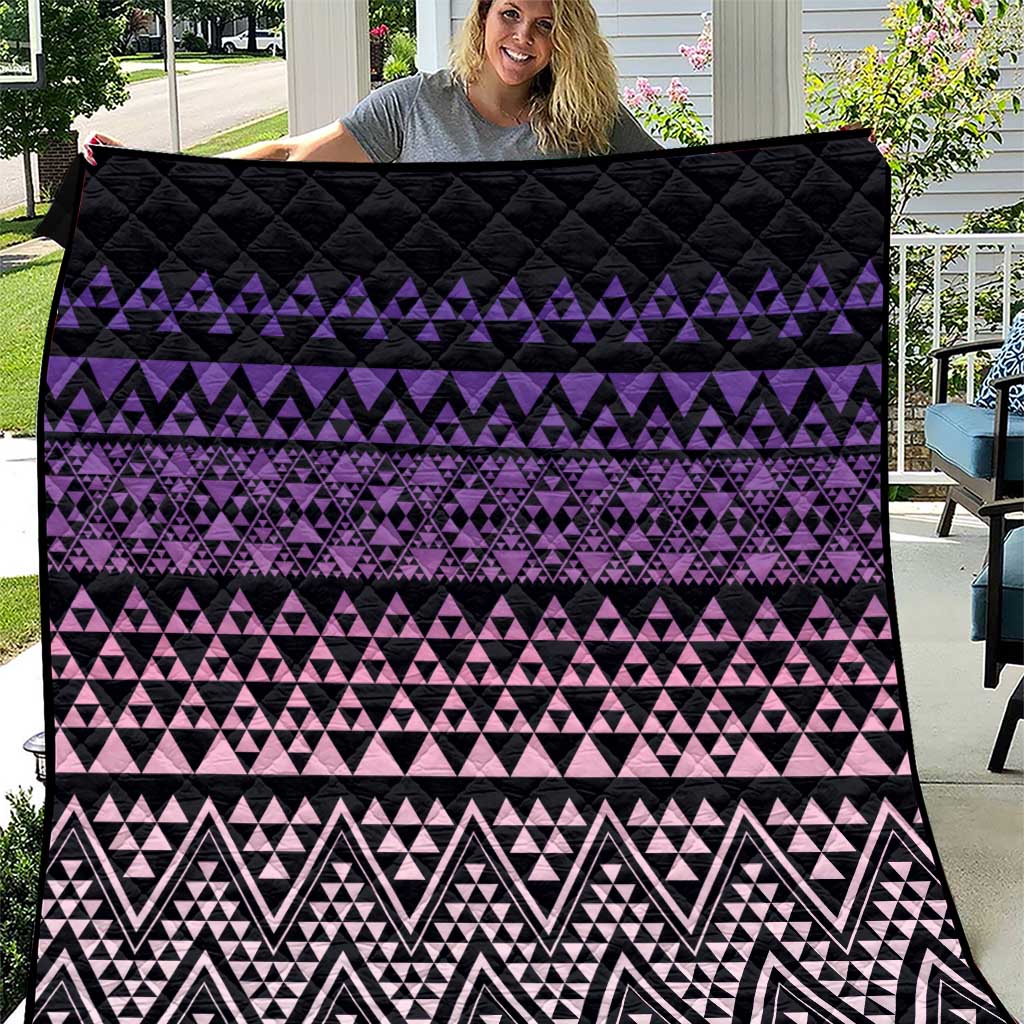 Maori Niho Taniwha Te Wheiao Quilt Waiporoporo - Polynesian Pride