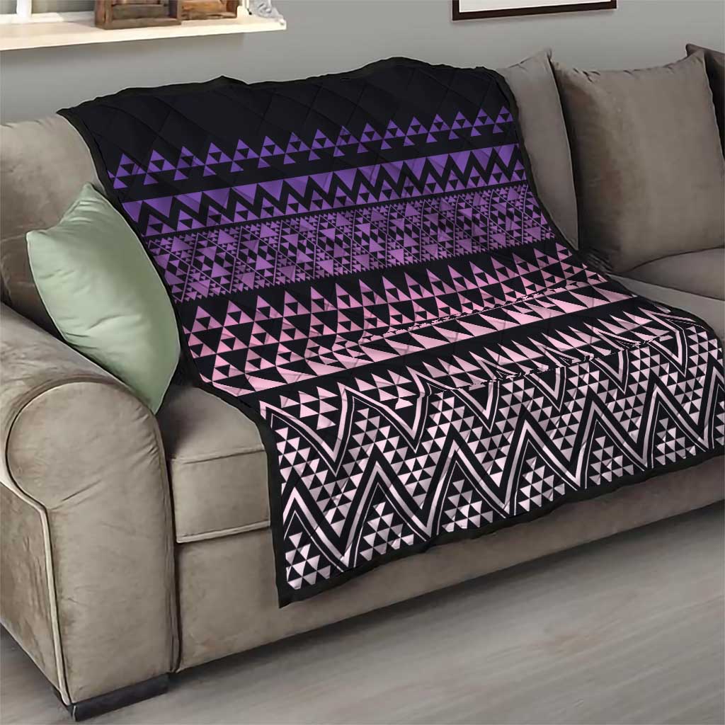 Maori Niho Taniwha Te Wheiao Quilt Waiporoporo - Polynesian Pride