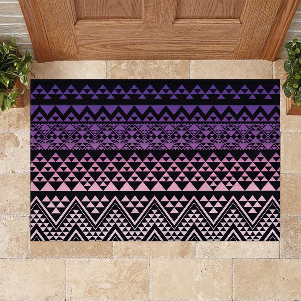 Maori Niho Taniwha Te Wheiao Rubber Doormat Waiporoporo LT7 Purple - Polynesian Pride
