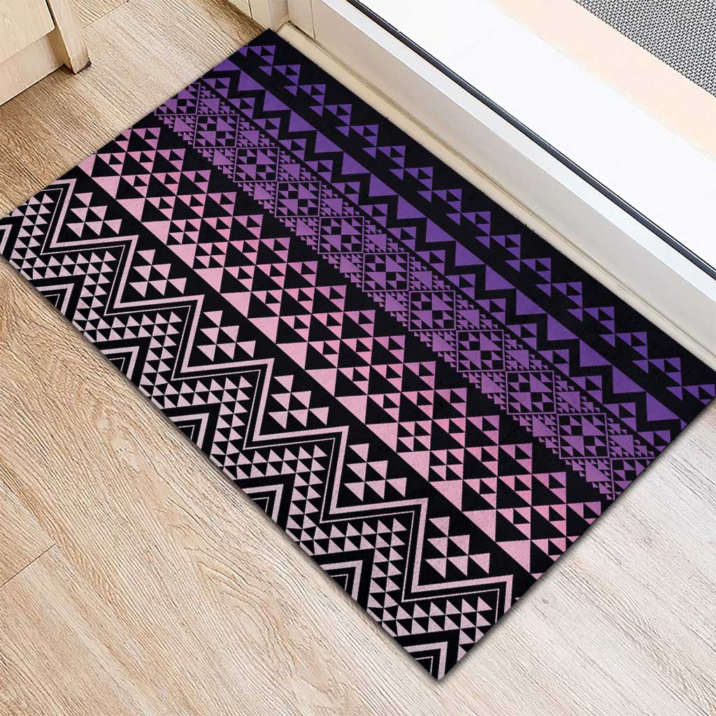 Maori Niho Taniwha Te Wheiao Rubber Doormat Waiporoporo - Polynesian Pride