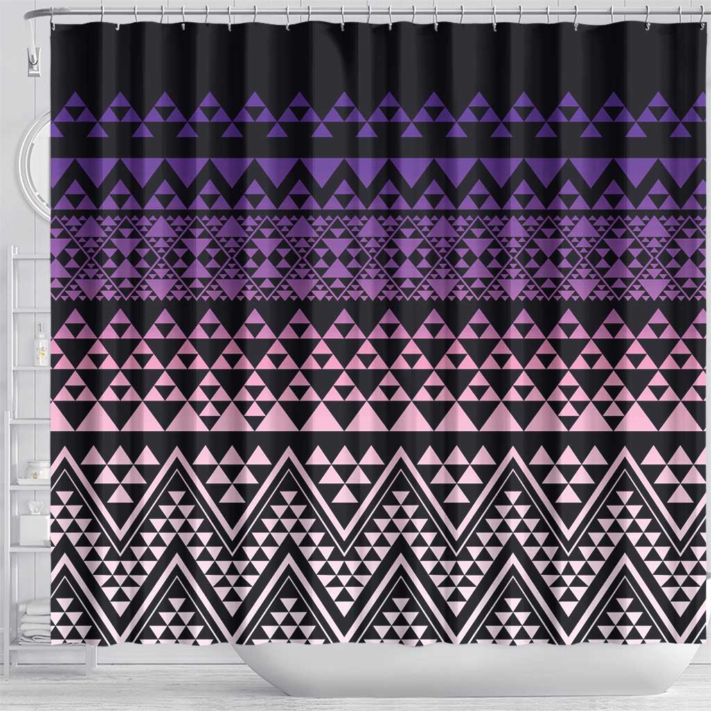 Maori Niho Taniwha Te Wheiao Shower Curtain Waiporoporo - Polynesian Pride