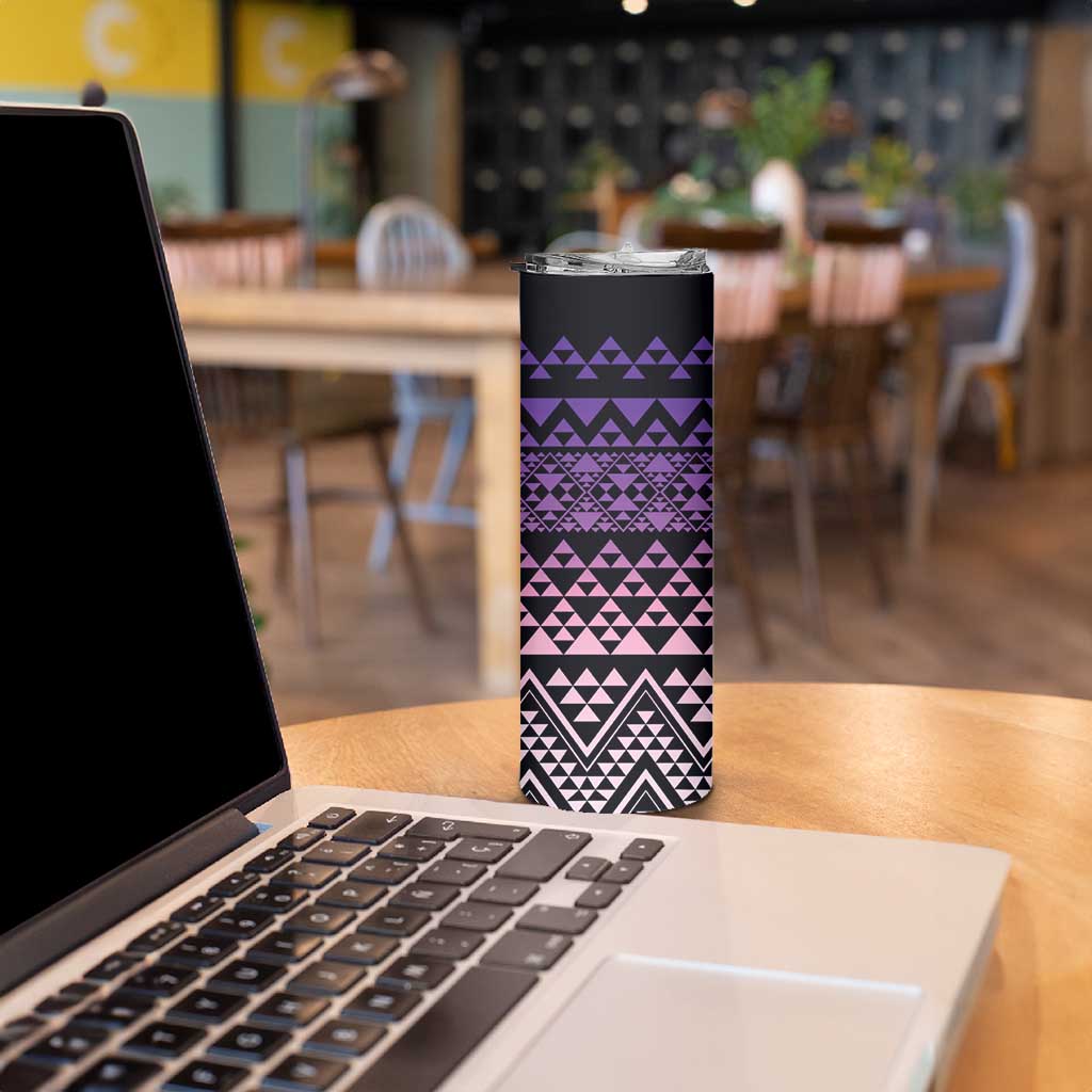 Maori Niho Taniwha Te Wheiao Skinny Tumbler Waiporoporo - Polynesian Pride
