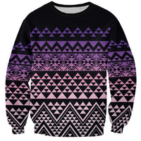 Maori Niho Taniwha Te Wheiao Sweatshirt Waiporoporo LT7 Unisex Purple - Polynesian Pride