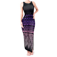 Maori Niho Taniwha Te Wheiao Tank Maxi Dress Waiporoporo - Polynesian Pride