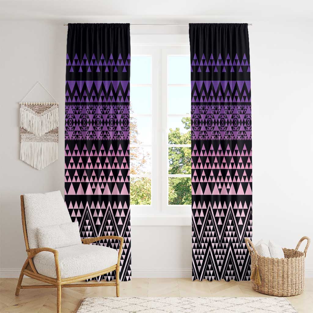 Maori Niho Taniwha Te Wheiao Window Curtain Waiporoporo - Polynesian Pride