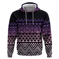 Maori Niho Taniwha Te Wheiao Zip Hoodie Waiporoporo - Polynesian Pride