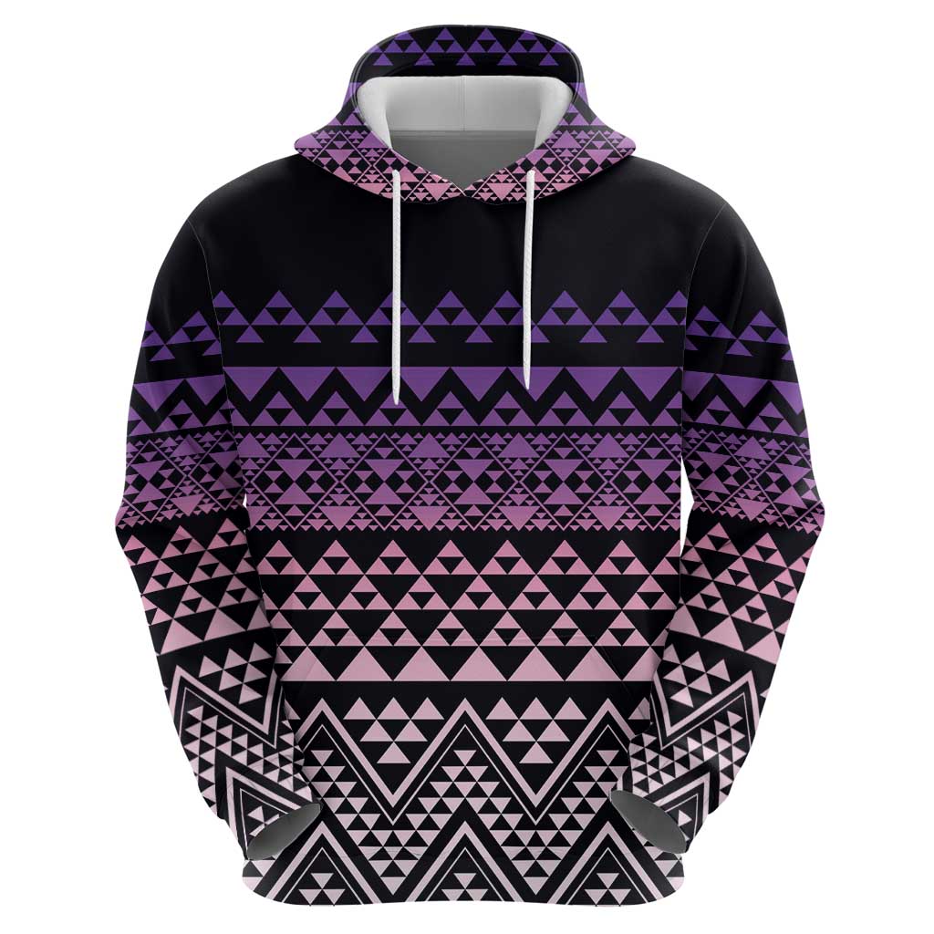 Maori Niho Taniwha Te Wheiao Zip Hoodie Waiporoporo - Polynesian Pride