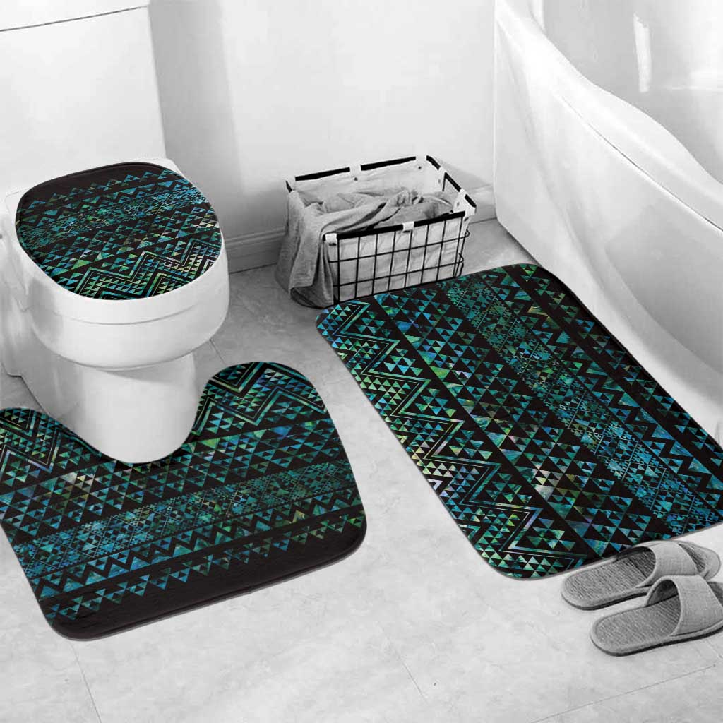Maori Niho Taniwha Te Wheiao Bathroom Set Paua Shell - Polynesian Pride