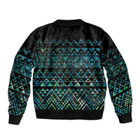 Maori Niho Taniwha Te Wheiao Bomber Jacket Paua Shell LT7 - Polynesian Pride
