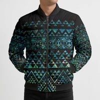 Maori Niho Taniwha Te Wheiao Bomber Puffer Jacket Paua Shell - Polynesian Pride