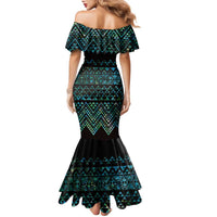Maori Niho Taniwha Te Wheiao Family Matching Mermaid Dress and Hawaiian Shirt Paua Shell LT7 - Polynesian Pride