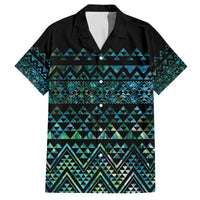 Maori Niho Taniwha Te Wheiao Family Matching Off The Shoulder Long Sleeve Dress and Hawaiian Shirt Paua Shell LT7 Dad's Shirt - Short Sleeve Colorful - Polynesian Pride