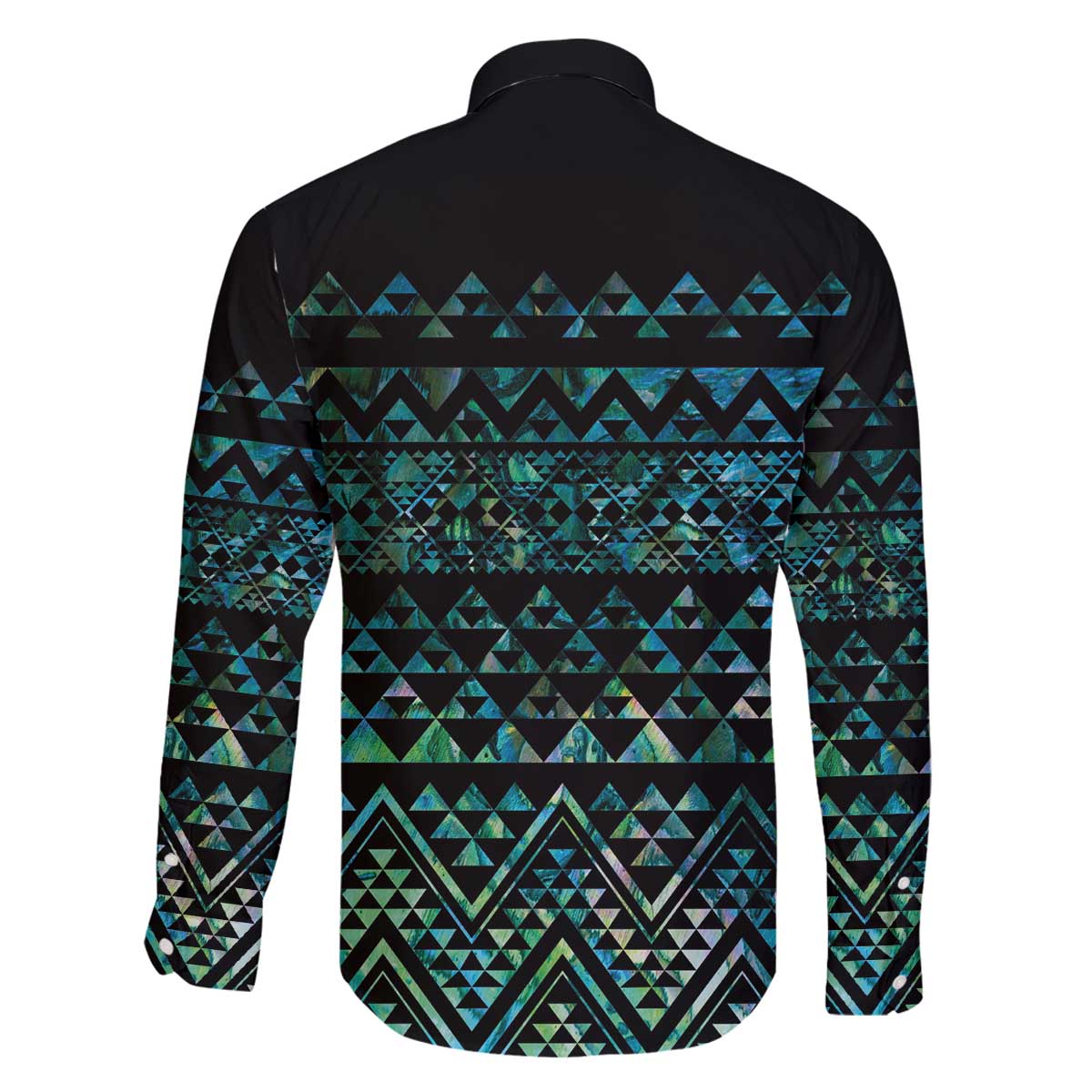 Maori Niho Taniwha Te Wheiao Family Matching Off The Shoulder Long Sleeve Dress and Hawaiian Shirt Paua Shell LT7 - Polynesian Pride