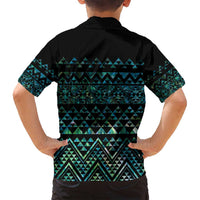 Maori Niho Taniwha Te Wheiao Family Matching Summer Maxi Dress and Hawaiian Shirt Paua Shell LT7 - Polynesian Pride