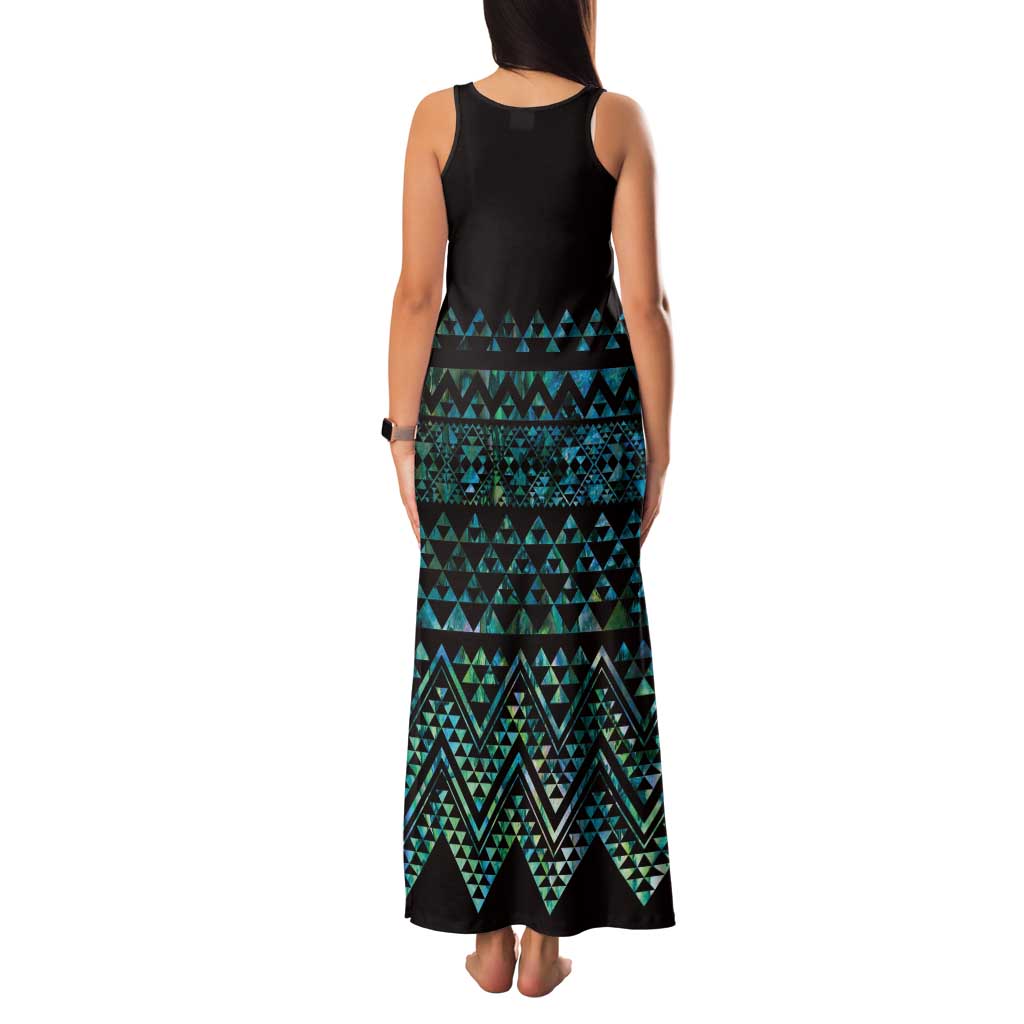 Maori Niho Taniwha Te Wheiao Family Matching Tank Maxi Dress and Hawaiian Shirt Paua Shell LT7 - Polynesian Pride