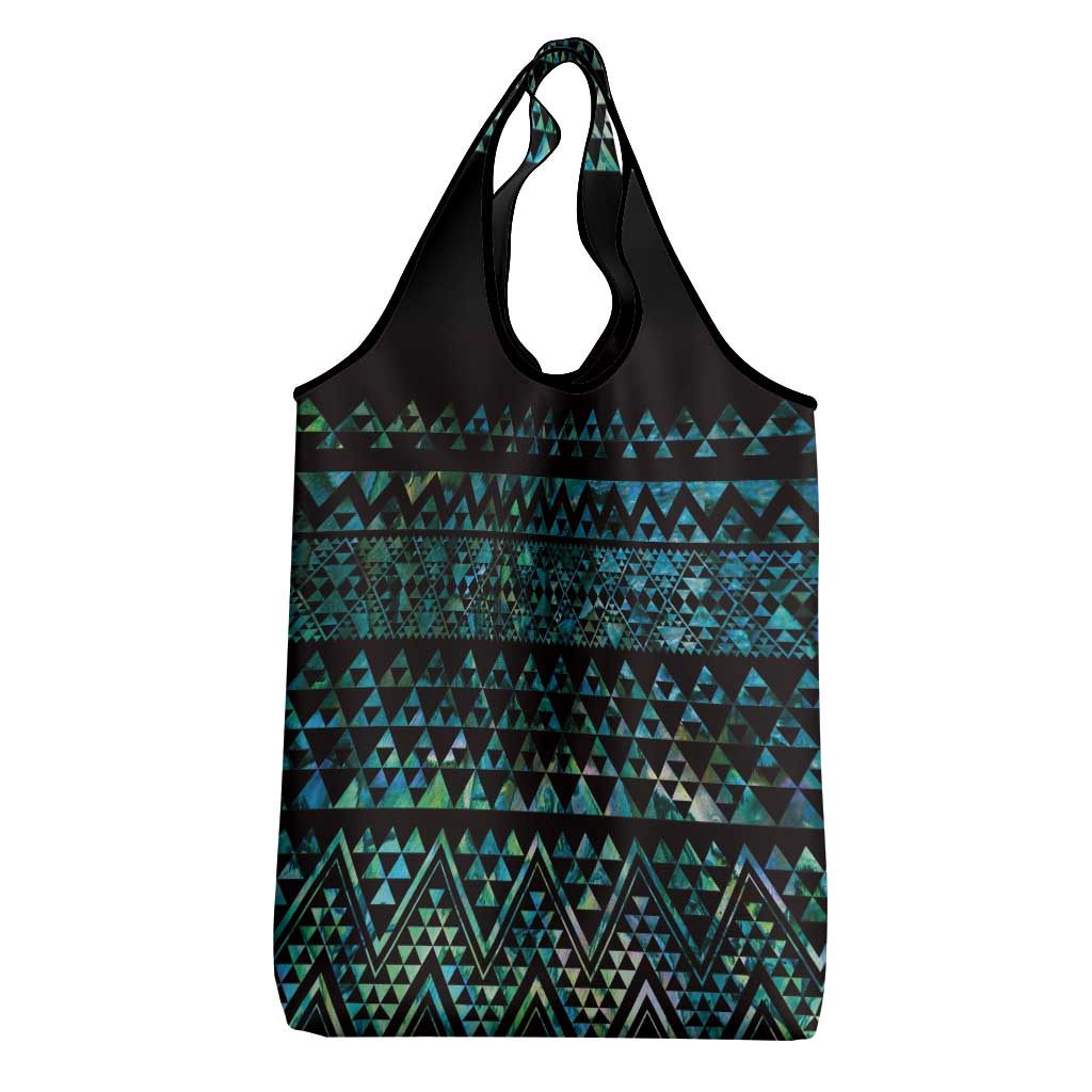 Maori Niho Taniwha Te Wheiao Grocery Bag Paua Shell - Polynesian Pride