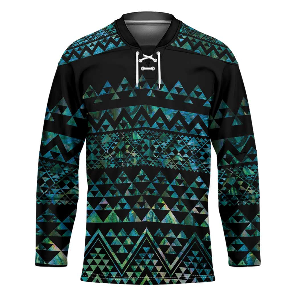 Maori Niho Taniwha Te Wheiao Hockey Jersey Paua Shell - Polynesian Pride