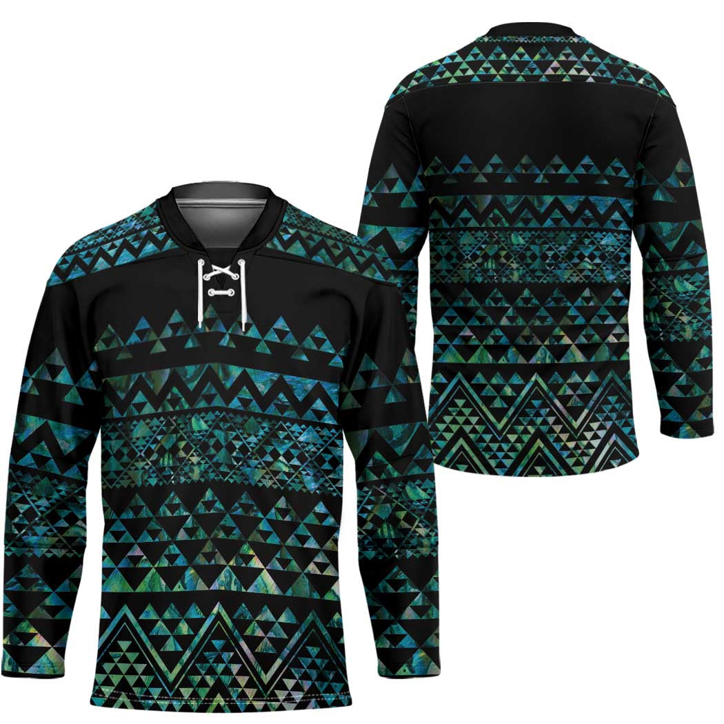 Maori Niho Taniwha Te Wheiao Hockey Jersey Paua Shell - Polynesian Pride
