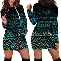 Maori Niho Taniwha Te Wheiao Hoodie Dress Paua Shell LT7 - Polynesian Pride