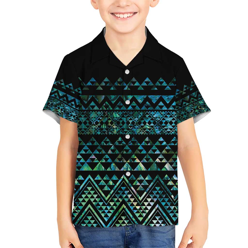 Maori Niho Taniwha Te Wheiao Kid Hawaiian Shirt Paua Shell LT7 Kid Colorful - Polynesian Pride