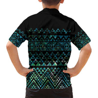 Maori Niho Taniwha Te Wheiao Kid Hawaiian Shirt Paua Shell - Polynesian Pride