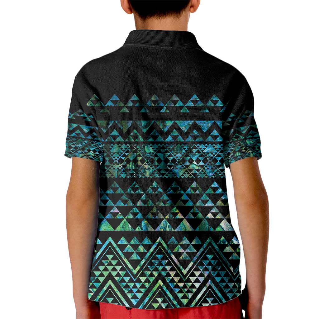 Maori Niho Taniwha Te Wheiao Kid Polo Shirt Paua Shell - Polynesian Pride
