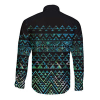 Maori Niho Taniwha Te Wheiao Long Sleeve Button Shirt Paua Shell LT7 - Polynesian Pride