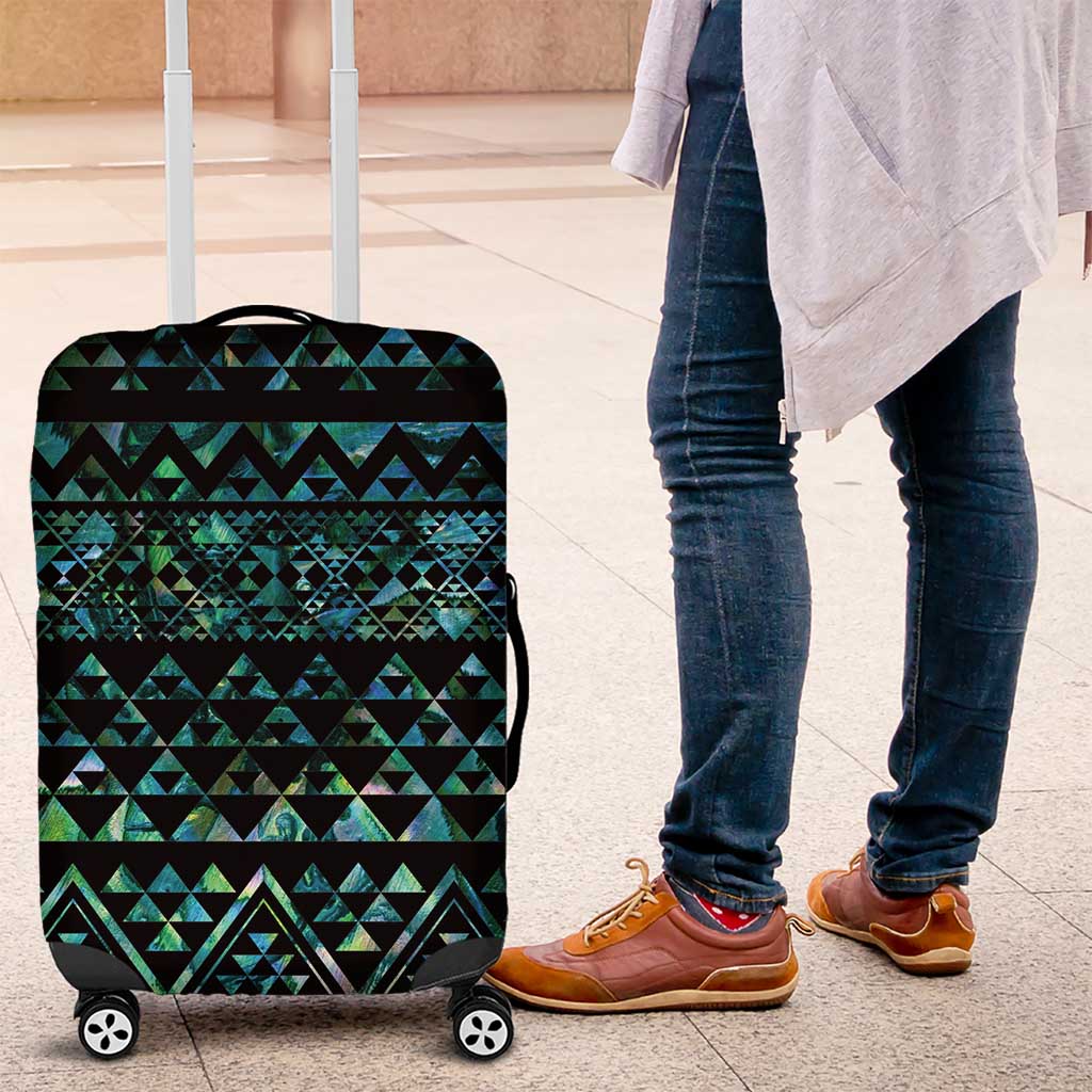 Maori Niho Taniwha Te Wheiao Luggage Cover Paua Shell - Polynesian Pride