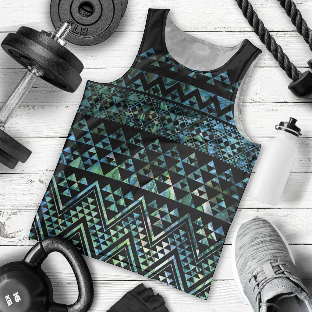 Maori Niho Taniwha Te Wheiao Men Tank Top Paua Shell - Polynesian Pride