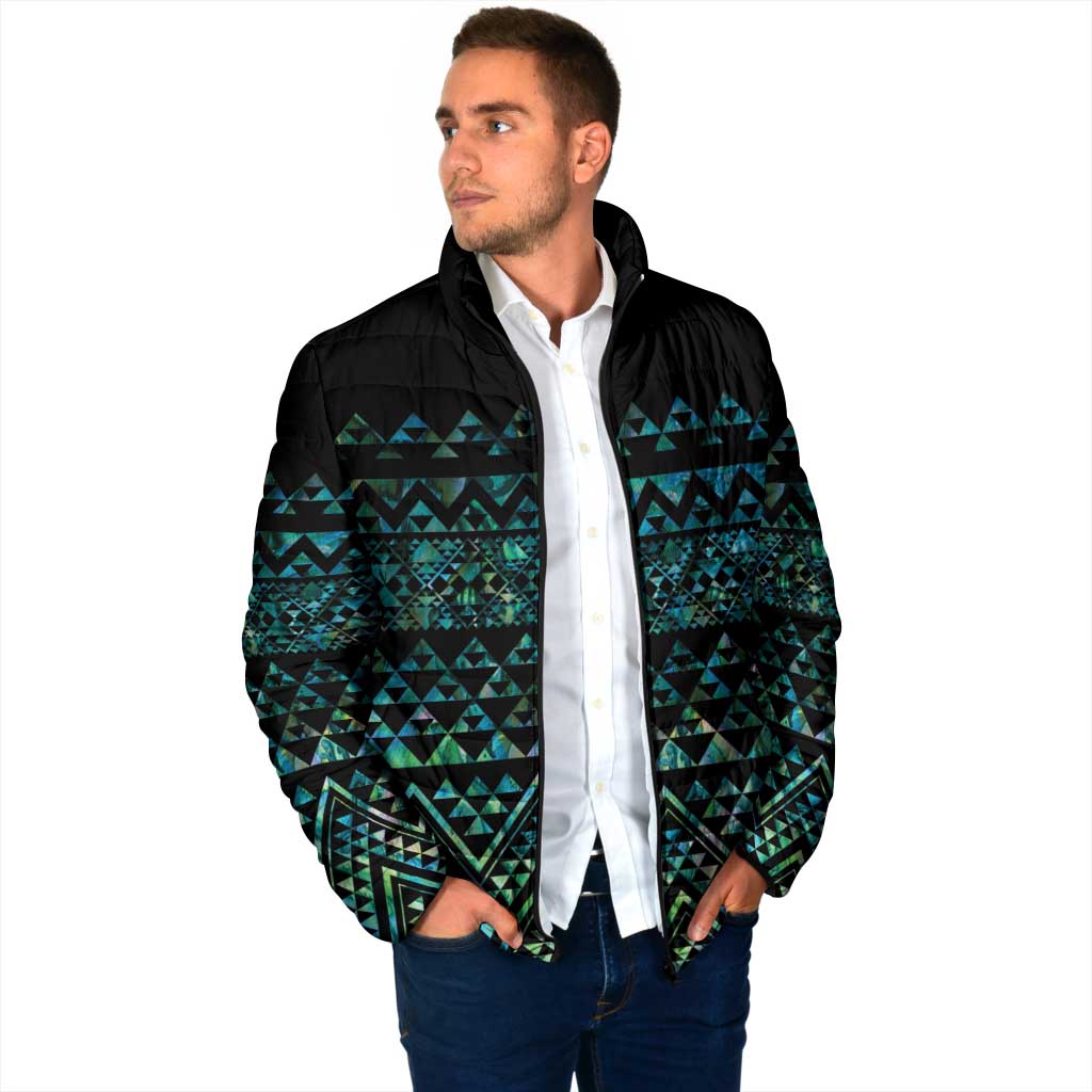 Maori Niho Taniwha Te Wheiao Padded Jacket Paua Shell - Polynesian Pride