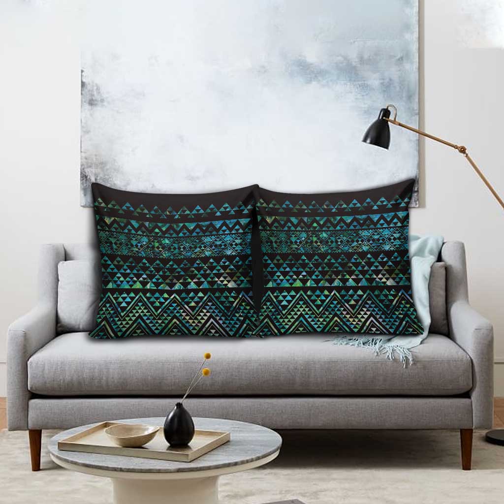 Maori Niho Taniwha Te Wheiao Pillow Cover Paua Shell - Polynesian Pride