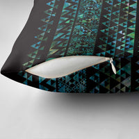 Maori Niho Taniwha Te Wheiao Pillow Cover Paua Shell - Polynesian Pride