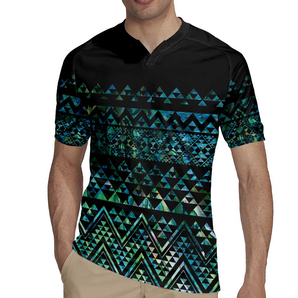 Maori Niho Taniwha Te Wheiao Rugby Jersey Paua Shell - Polynesian Pride