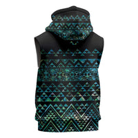 Maori Niho Taniwha Te Wheiao Sleeveless Zip Hoodie Paua Shell LT7 - Polynesian Pride