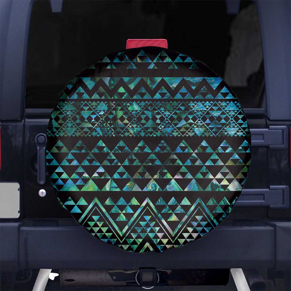 Maori Niho Taniwha Te Wheiao Spare Tire Cover Paua Shell - Polynesian Pride