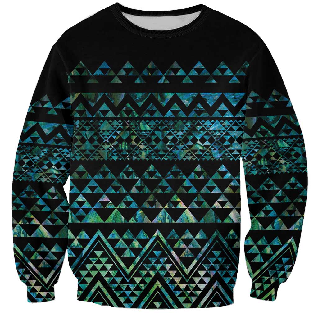 Maori Niho Taniwha Te Wheiao Sweatshirt Paua Shell LT7 Unisex Colorful - Polynesian Pride