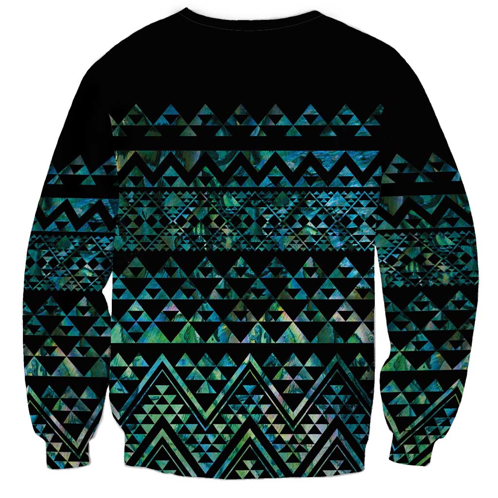 Maori Niho Taniwha Te Wheiao Sweatshirt Paua Shell LT7 - Polynesian Pride