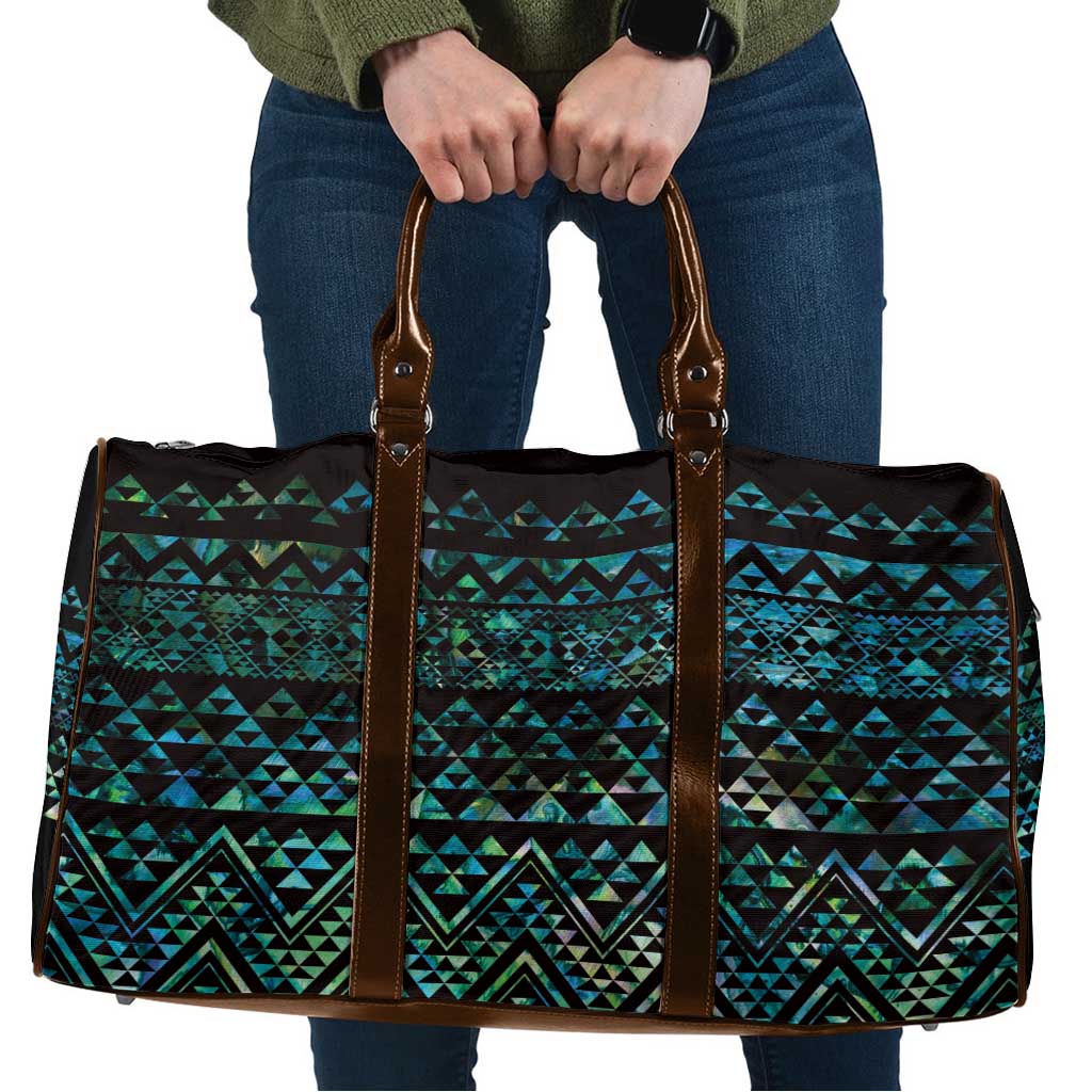 Maori Niho Taniwha Te Wheiao Travel Bag Paua Shell - Polynesian Pride