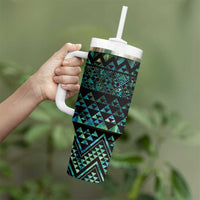 Maori Niho Taniwha Te Wheiao Tumbler With Handle Paua Shell - Polynesian Pride