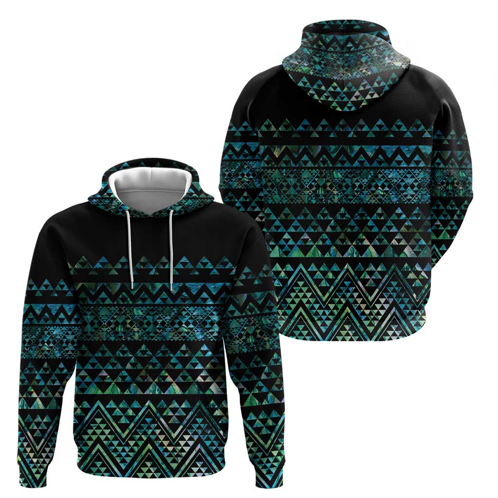 Maori Niho Taniwha Te Wheiao Zip Hoodie Paua Shell LT7 - Polynesian Pride