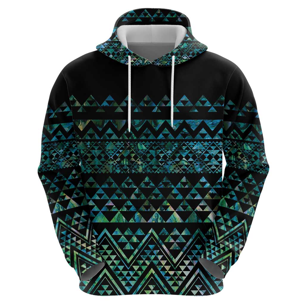 Maori Niho Taniwha Te Wheiao Zip Hoodie Paua Shell LT7 - Polynesian Pride