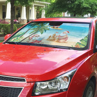 Tropical Christmas Funny Santa Auto Sun Shade Beach Vacation