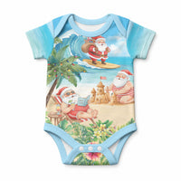 Tropical Christmas Funny Santa Baby Onesie Beach Vacation LT7 Multicolor - Polynesian Pride