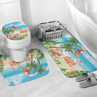 Tropical Christmas Funny Santa Bathroom Set Beach Vacation