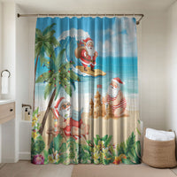 Tropical Christmas Funny Santa Bathroom Set Beach Vacation