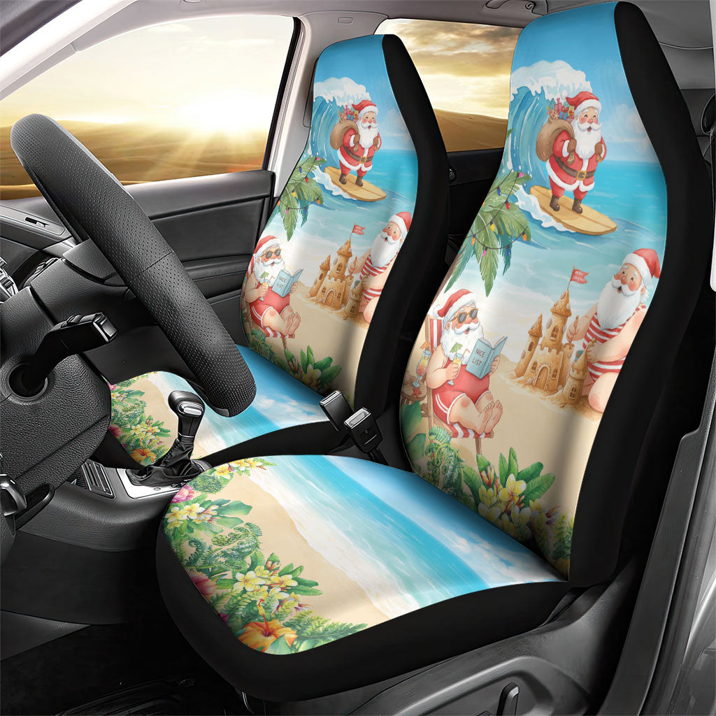 Tropical Christmas Funny Santa Car Seat Cover Beach Vacation